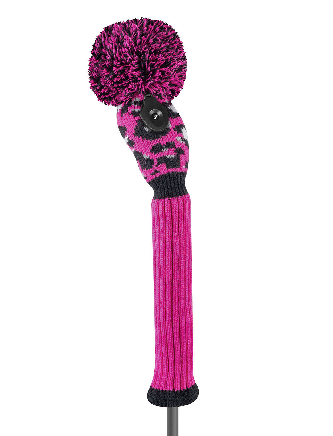 Just4Golf Hot Pink Leopard Knit Hybrid Headcover - Pink & Black