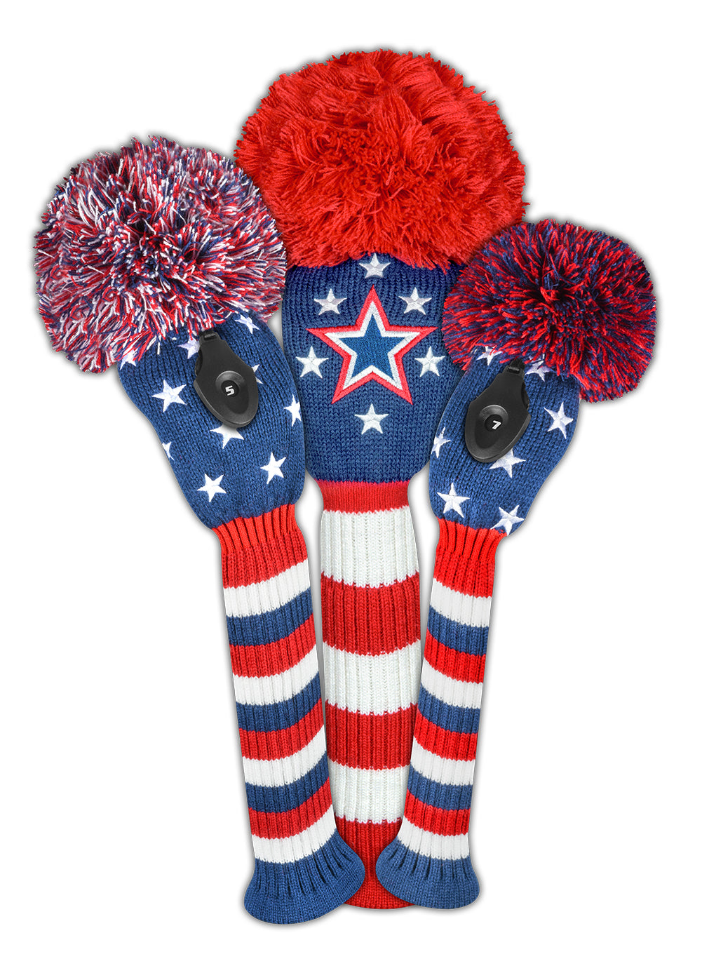 Stars & Stripes Headcover Set - Red, White, Blue