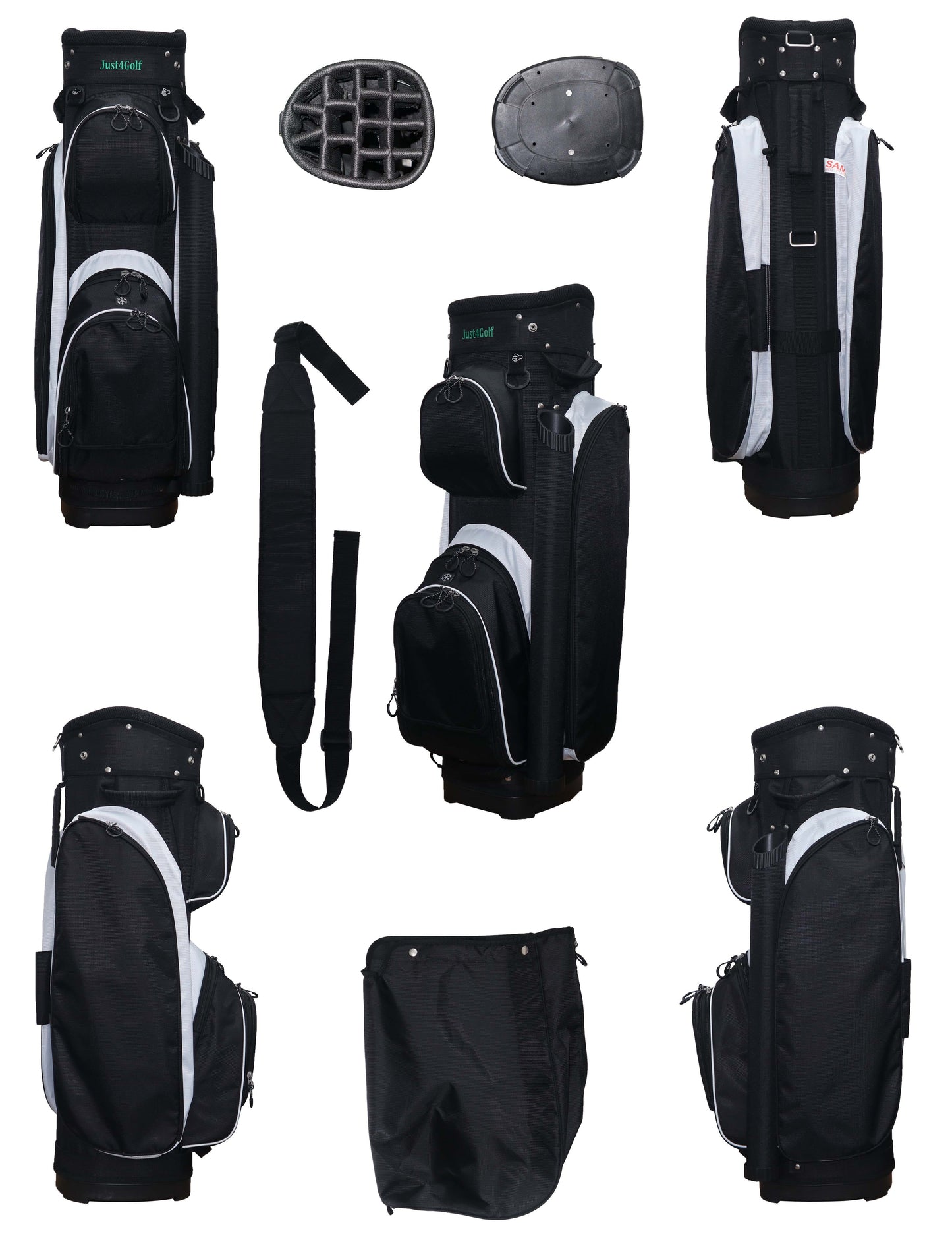 Just4Golf Black Golf Bag - Cart Size Golf Bag - Super Sale!