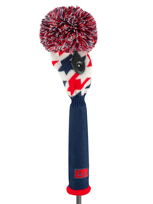 Red & Blue Houndstooth Fairway Headcover - Just4Golf