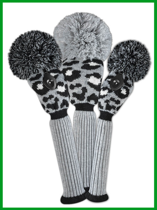 Leopard Headcover Set - Gray, Black, White