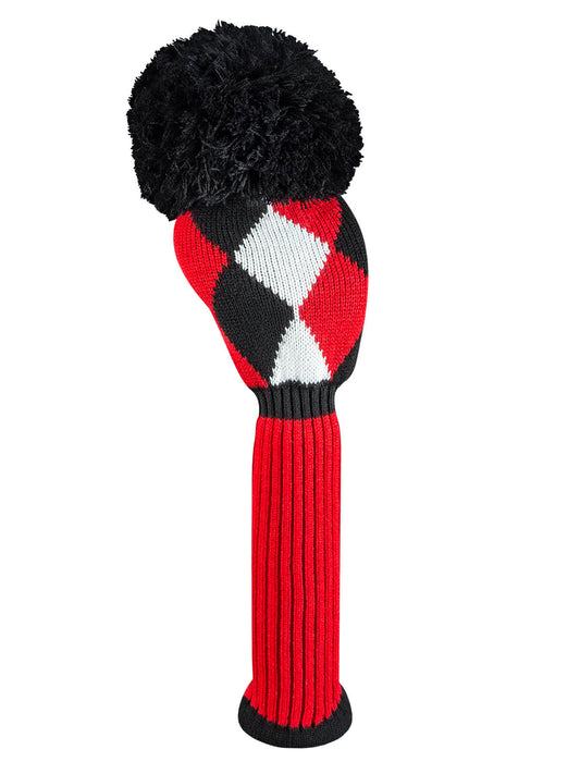 Just4Golf Diamond Knit Driver Headcover - Red, Black, White