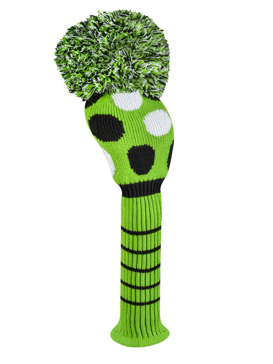 Lime Multi Dot Driver Headcover - Lime, Black, & White