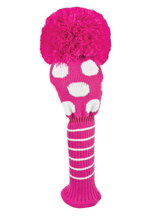 Pink & White Large Dot Driver Headcover - Just4Golf
