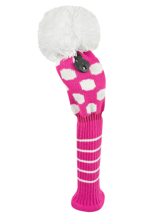 Medium Dot Fairway Headcover - Pink & White