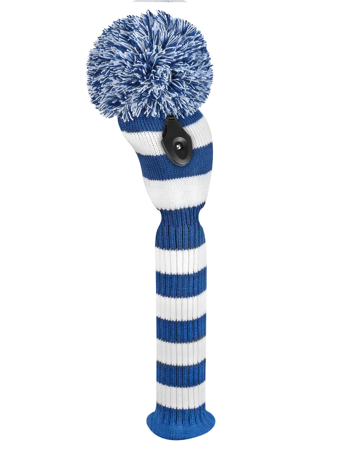 Just4Golf Knitted Head Cover Wide Stripe Navy White Fairway