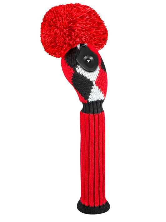 Just4Golf Diamond Knit Hybrid Headcover - Red, Black, White