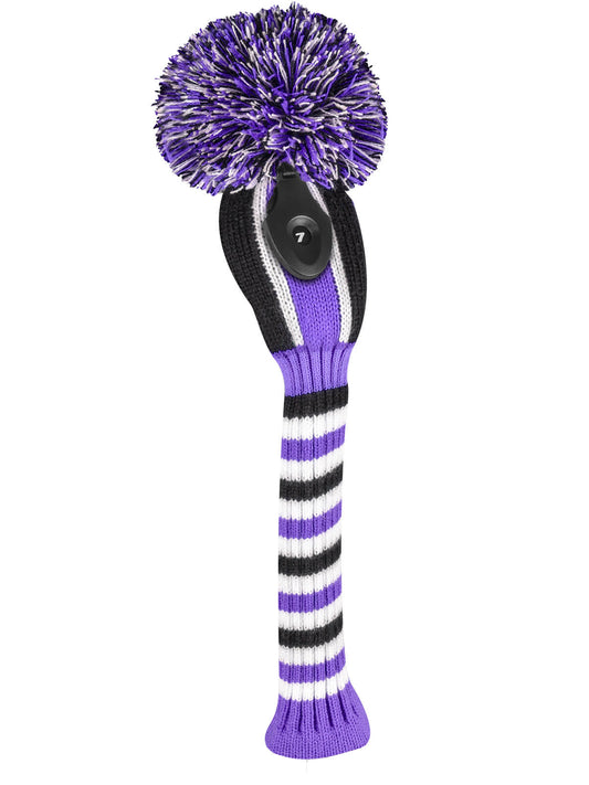 Vertical Stripe Hybrid Headcover - Purple, Black, White