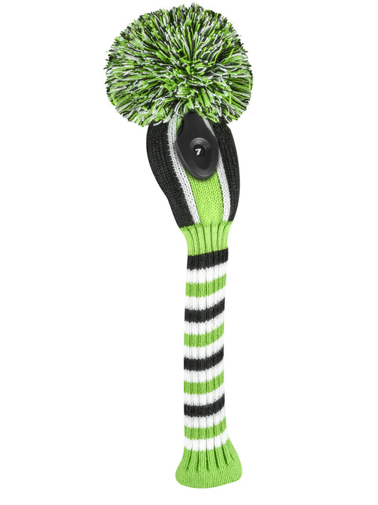 Vertical Stripe Hybrid Headcover - Lime, Black, White