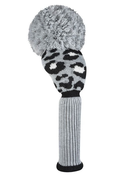 Just4Golf Gray Leopard Knit Driver Headcover