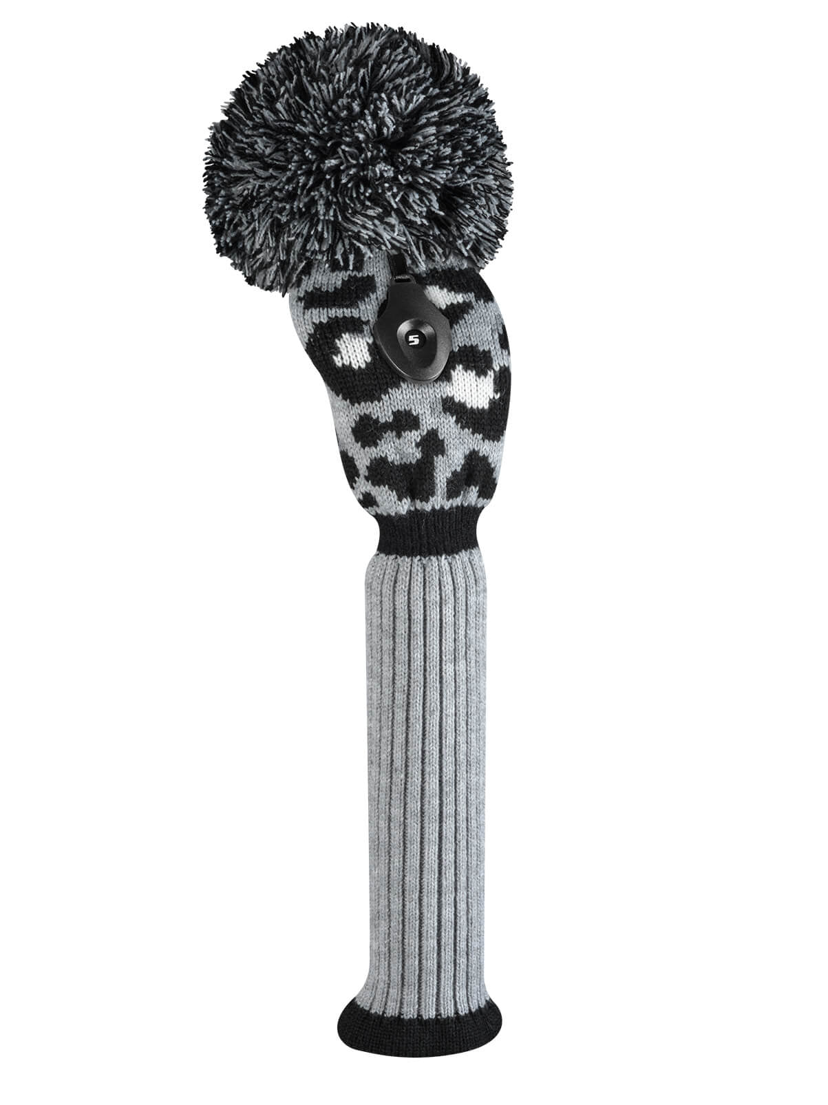 Just4Golf Gray Leopard Knit Fairway Wood Headcover