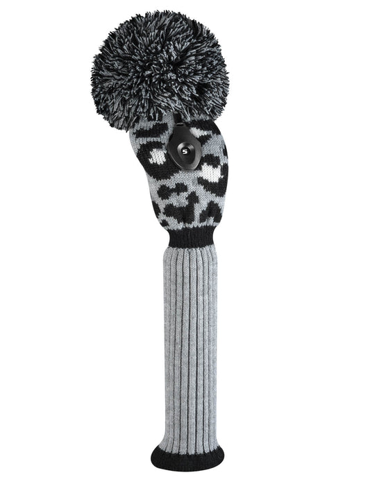 Just4Golf Gray Leopard Knit Fairway Wood Headcover