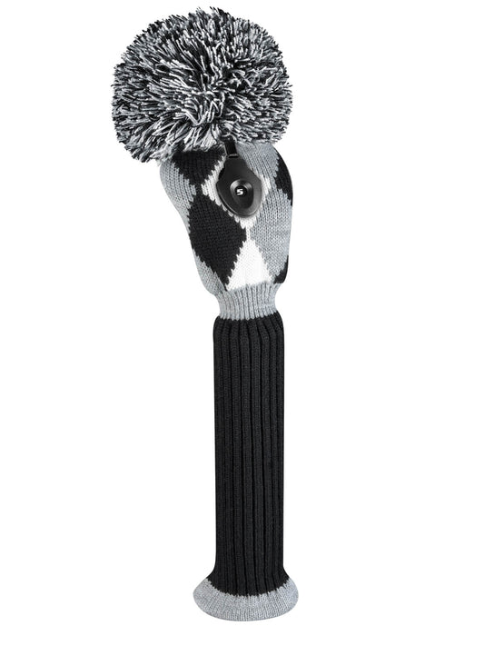 Just4Golf Diamond Knit Fairway Wood Headcover - Gray, Black, White
