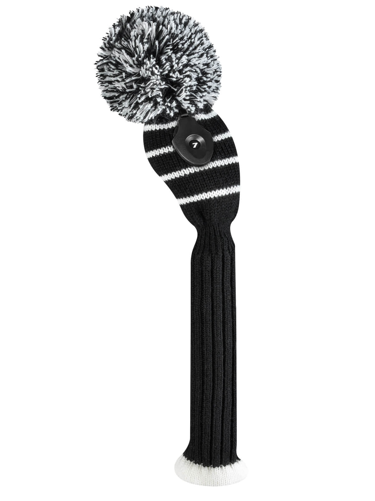 Just4Golf Black & White Thin Stripes Knit Hybrid Headcover