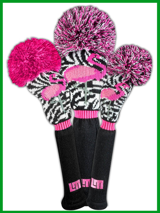 Pink Savage Flamingos Headcover Set
