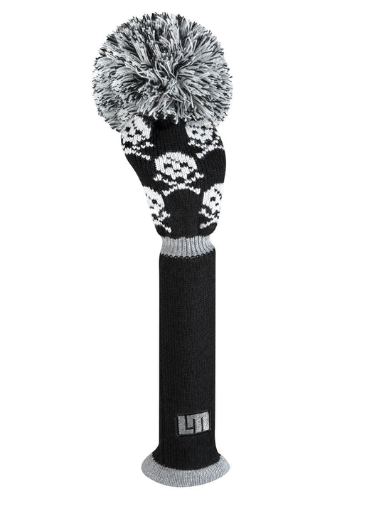 Black Shiver Skull Knit Fairway Headcover (Loudmouth Golf collab) - Just4Golf