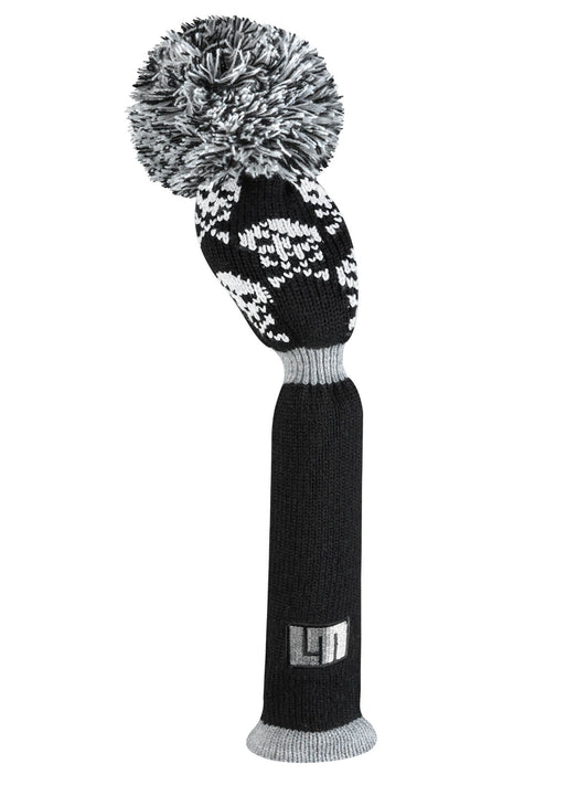 Just4Golf Black Shiver Skull Hybrid Knit Headcover (Loudmouth Golf collaboration)