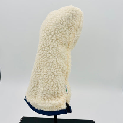 Cream Sherpa Driver Headcover w/ Navy Trim - Just4Golf