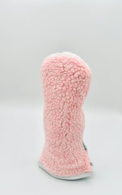 Pink Sherpa Fairway Wood Headcover w/ White Trim - Just4Golf