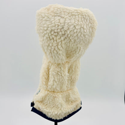 Cream Sherpa Driver Headcover w/ Navy Trim - Just4Golf