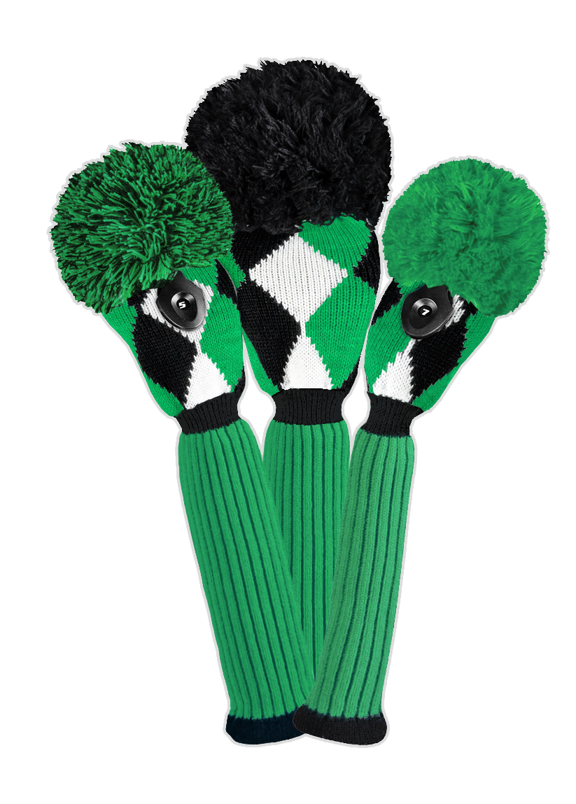 Diamond Headcover Set - Green, Black & White - New!