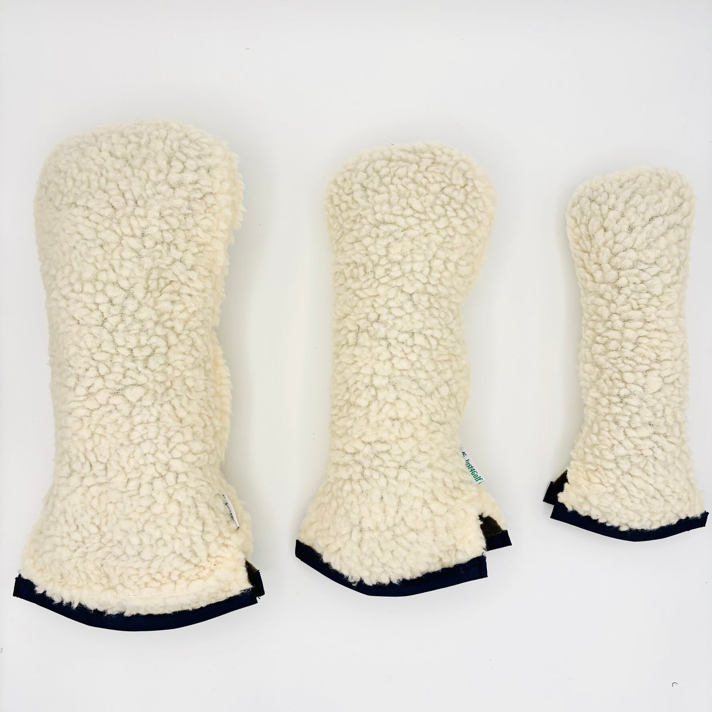 Cream Sherpa Headcover Set (Driver, Wood, Hybrid) - Just4Golf