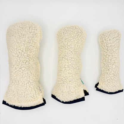Cream Sherpa Headcover Set (Driver, Wood, Hybrid) - Just4Golf