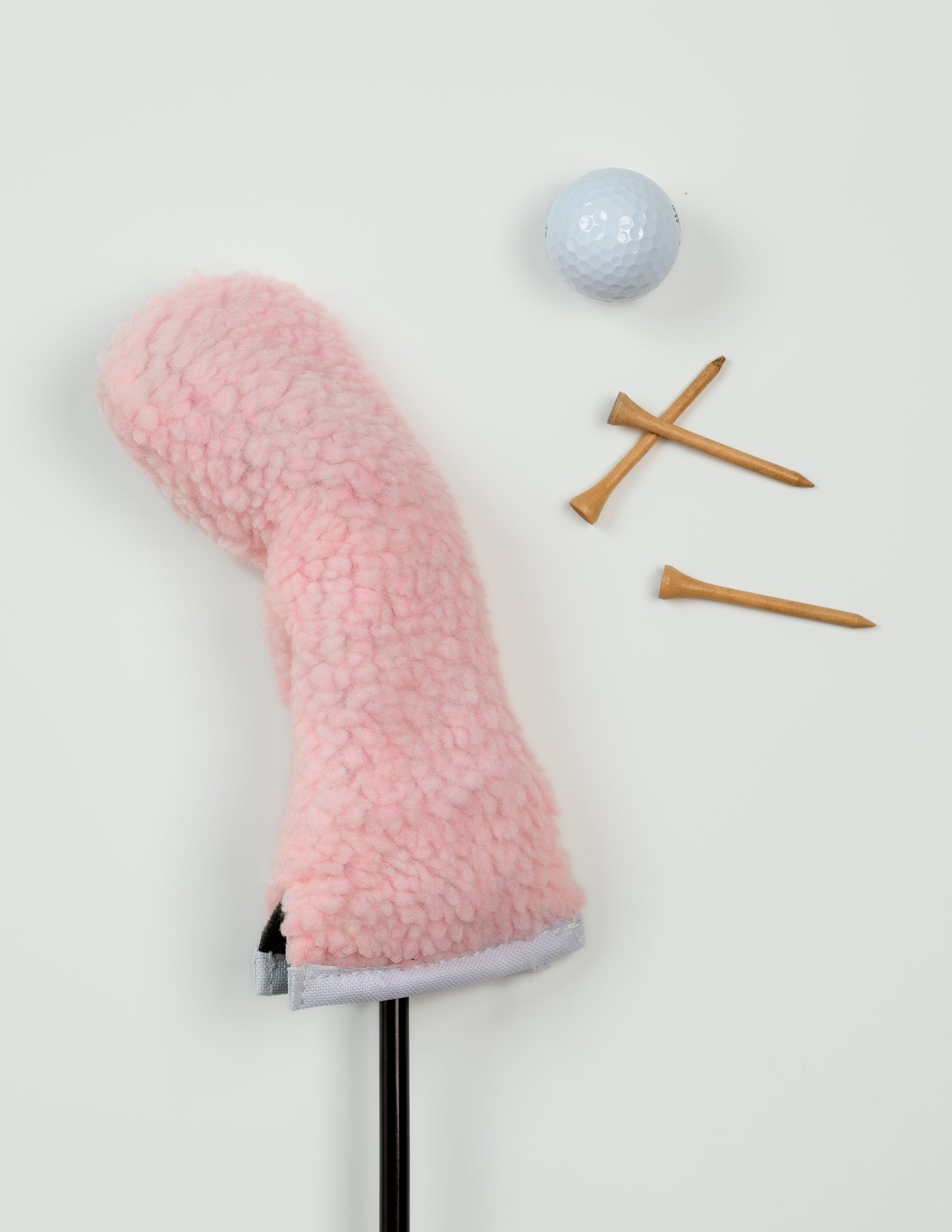 Pink Sherpa Hybrid Headcover w/ White Trim