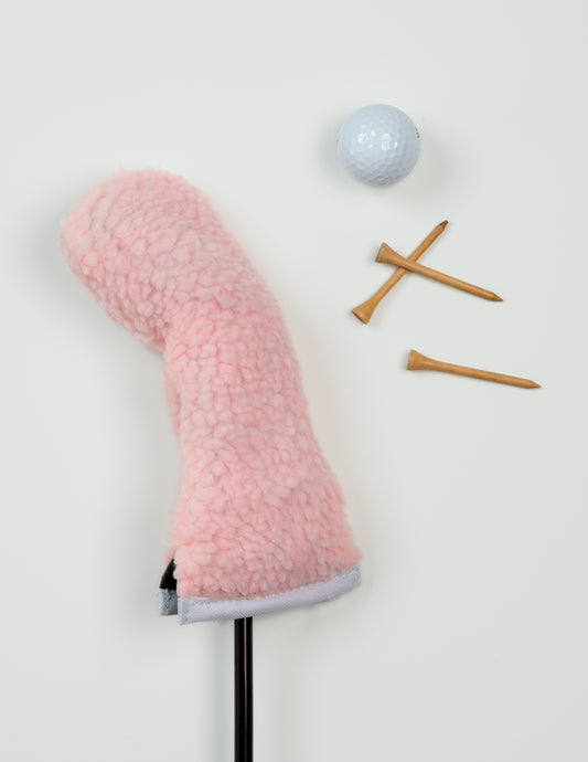 Pink Sherpa Hybrid Headcover w/ White Trim