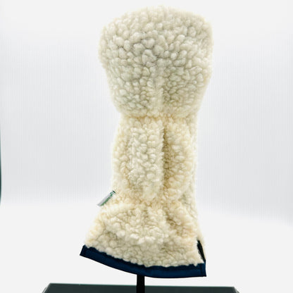 Cream Sherpa Fairway Wood Headcover w/ Navy Trim - Just4Golf