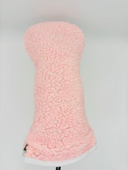 Pink Sherpa Driver Headcover w/ White Trim - Just4Golf