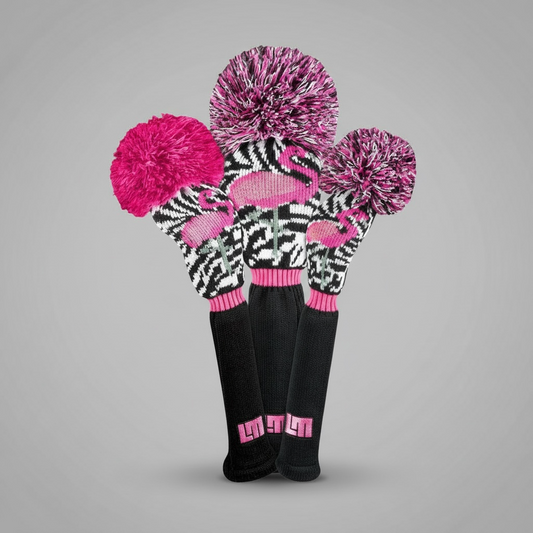 Pink Savage Flamingos Headcover Set (Driver, Wood, Fairway) - Just4Golf