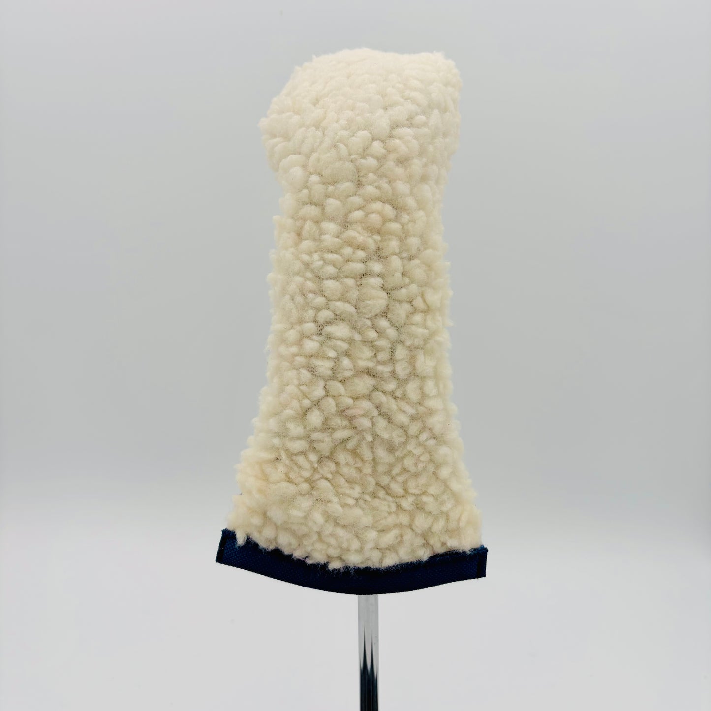 Cream Sherpa Hybrid Headcover w/ Navy Trim - Just4Golf