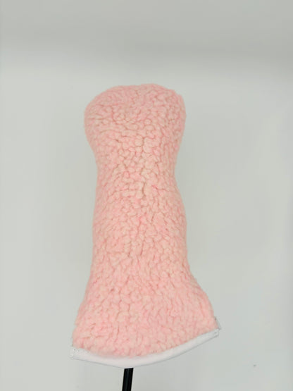 Pink Sherpa Fairway Wood Headcover w/ White Trim - Just4Golf