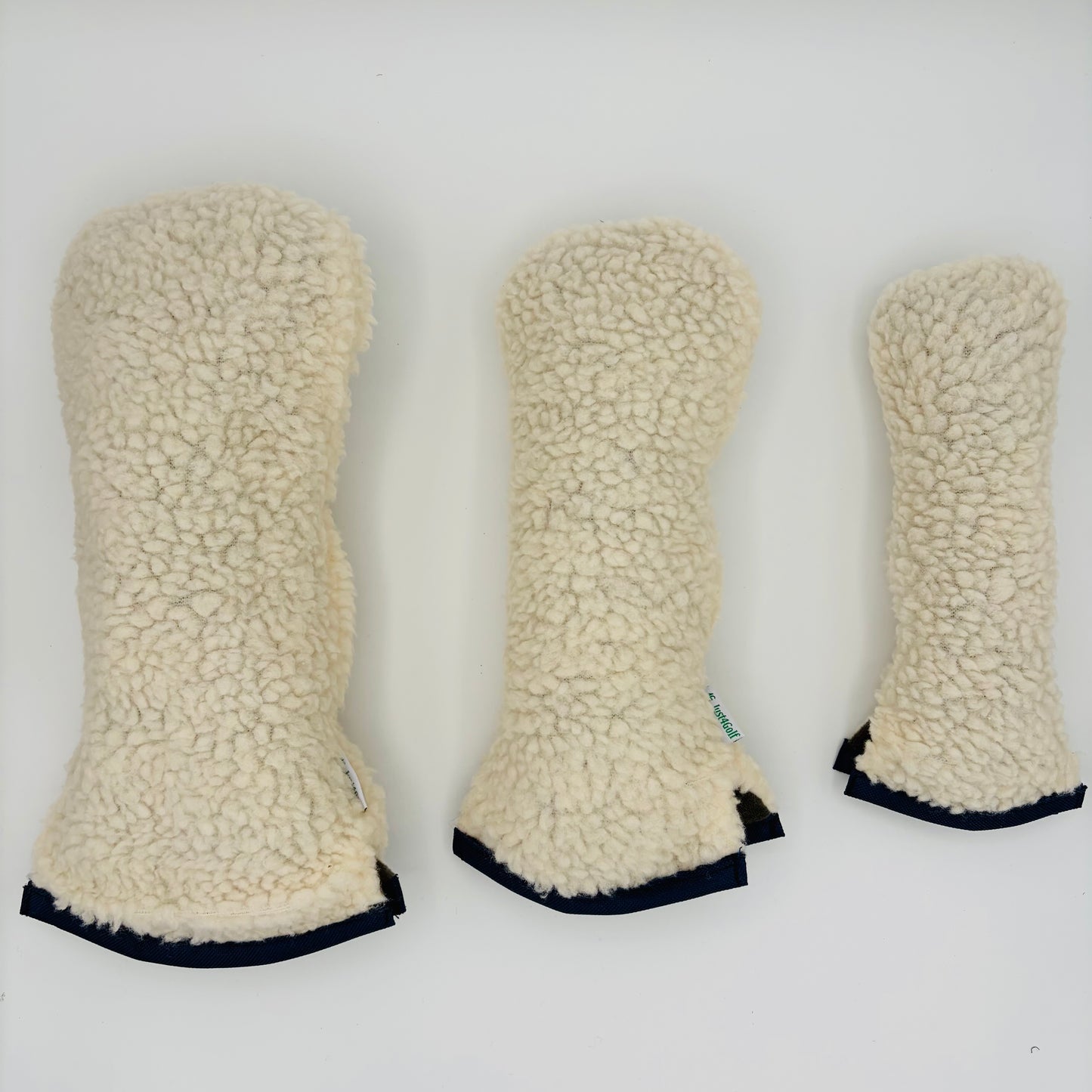 Cream Sherpa Headcover Set (Driver, Wood, Hybrid) - Just4Golf
