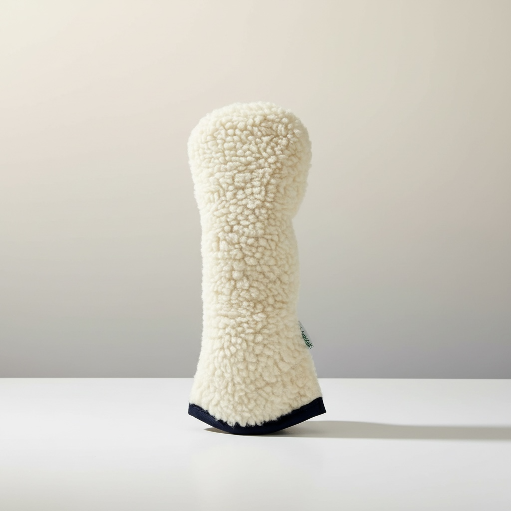 Cream Sherpa Hybrid Headcover w/ Navy Trim - Just4Golf