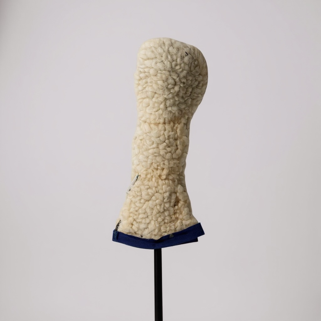 Cream Sherpa Hybrid Headcover w/ Navy Trim - Just4Golf