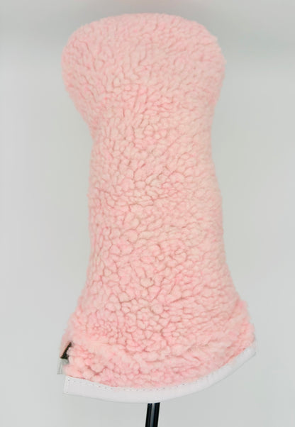 Pink Sherpa Driver Headcover w/ White Trim - Just4Golf