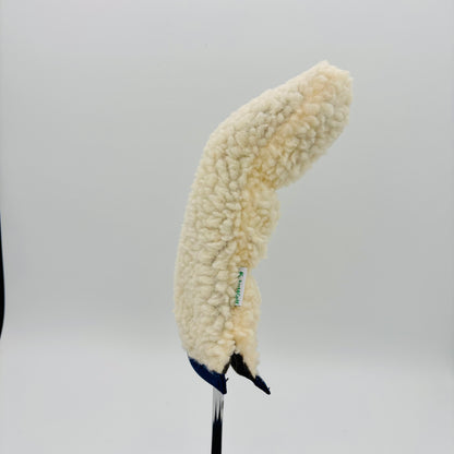 Cream Sherpa Hybrid Headcover w/ Navy Trim - Just4Golf