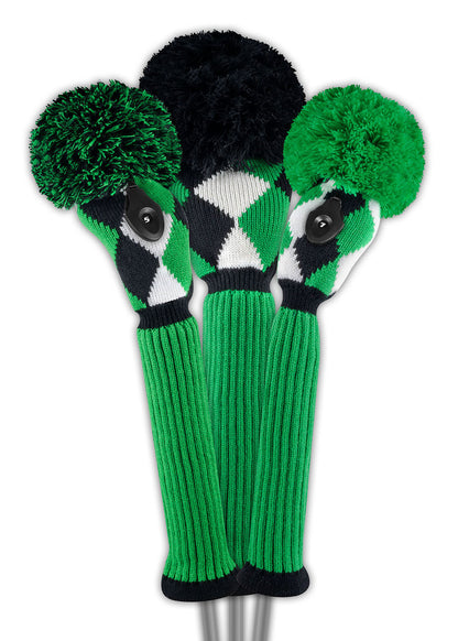 Diamond Headcover Set - Green, Black & White - New!