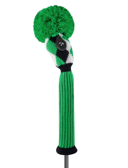 Green, Black & White Diamond Knit Hybrid Headcover - Just4Golf