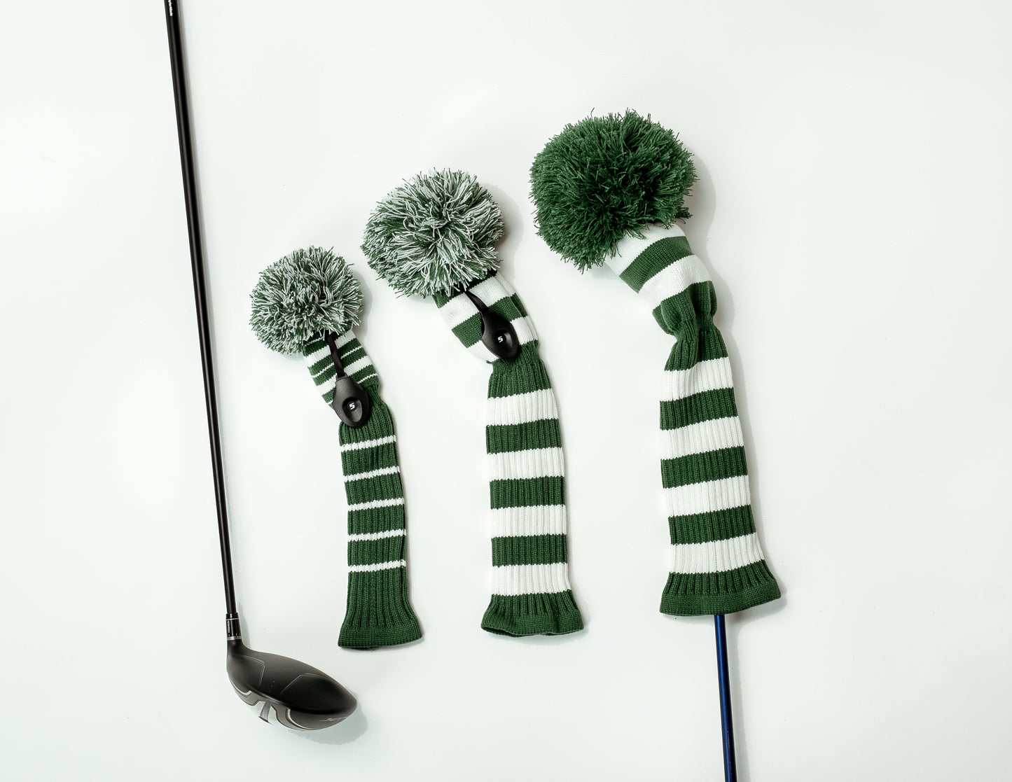 Green & White Headcover Set (Driver, Wood, Hybrid) - Just4Golf