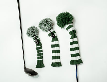 Green & White Headcover Set (Driver, Wood, Hybrid) - Just4Golf