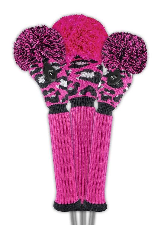Pink Leopard Headcover Set - Pink & Black - New!