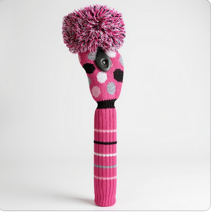 Pink, Black & Gray Multi Dot Fairway Headcover - Just4Golf