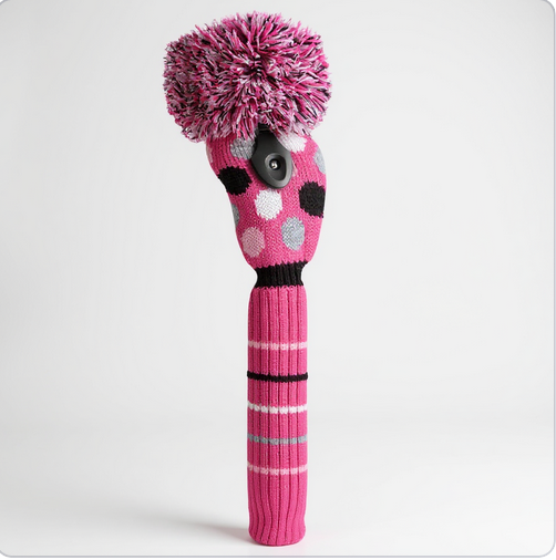 Pink, Black & Gray Multi Dot Fairway Headcover - Just4Golf