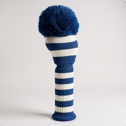 Navy Blue & White Stripe Driver Headcover - Just4Golf
