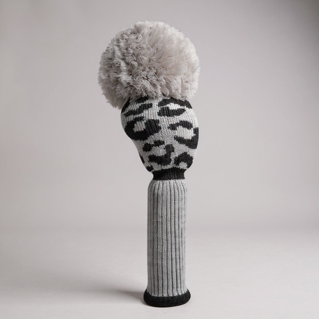 Gray Leopard Knit Driver Headcover - Just4Golf