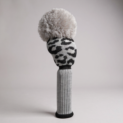Gray Leopard Knit Driver Headcover - Just4Golf