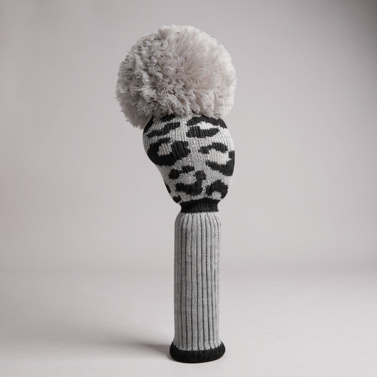 Gray Leopard Knit Driver Headcover - Just4Golf